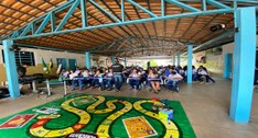 O encontro reuniu mais de 100 alunos da Escola Estadual Dr. Joaquim Pereira da Costa