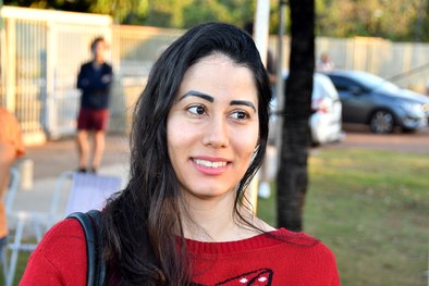 A candidata Franciele Pinheiro, veio de Salvador (BA)