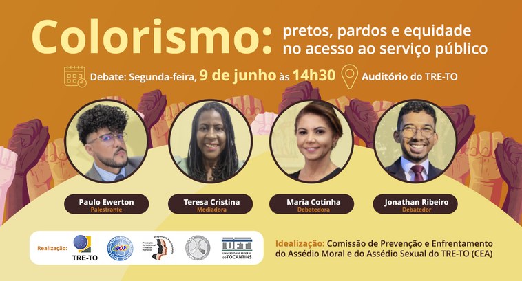Debate no TRE-TO discute colorismo e acesso às cotas raciais Debate no TRE-TO discute colorismo e acesso às cotas raciais
