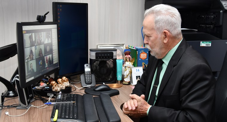 Discussão metas nacionais são fundamentais para melhorar ainda mais o serviço da Justiça Eleitoral, avalia presidente do TRE-TO Presidente do TRE-TO em reunião online