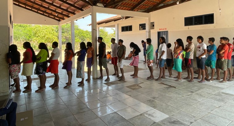 Registro da votação em Aldeia Indígena no Tocantins