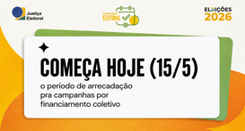 #ParaTodosVerem: Card informativo da Justiça Eleitoral sobre o calendário das Eleições 2026. A i...