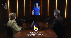 #ParaTodosVerem: A imagem mostra o momento em que os apresentadores do programa Clica e Confirma...