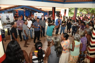 Magistrados do TRE-TO são batizados em ritual Apinajé durante ação do programa de Inclusão Socio...