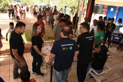 Magistrados do TRE-TO são batizados em ritual Apinajé durante ação do programa de Inclusão Socio...