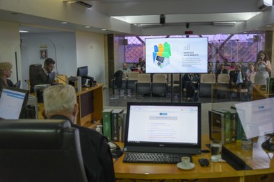 Desembargador João Rigo Guimarães, apresentou à Corte a nova logo da gestão