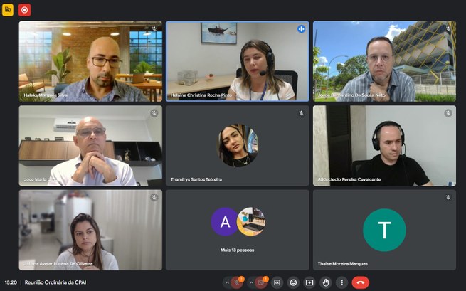 Reunião virtual no Google Meet.