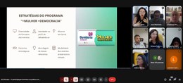 A imagem mostra uma reunião virtual, pelo Google Meet. O encontro contou com a participação de d...