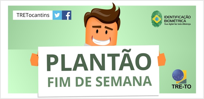 Plantão biometria sábado (1/4) Plantão biometria sábado (1/4)