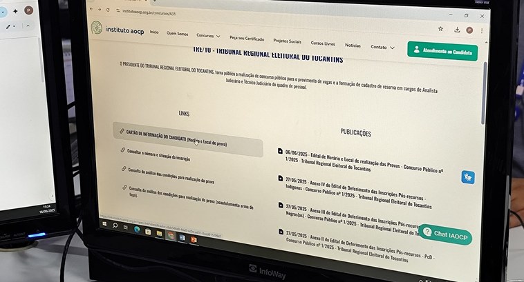 Saiba como conferir os locais de prova do concurso do TRE-TO Saiba como conferir os locais de prova do concurso do TRE-TO