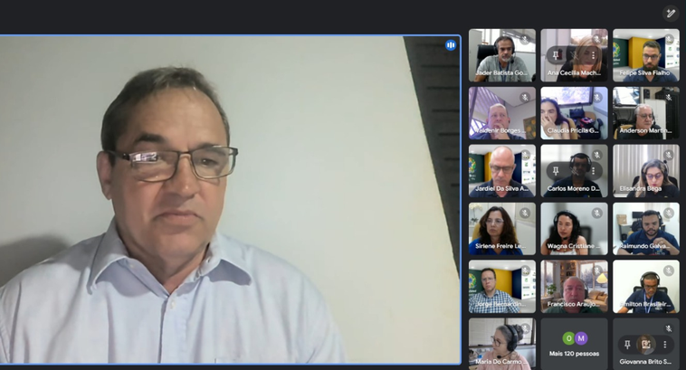 TRE-TO realiza reunião de abertura da Avaliação das Eleições 2024 A imagem mostra uma reunião virtual sendo realizada na plataforma de videoconferência Google Mee...