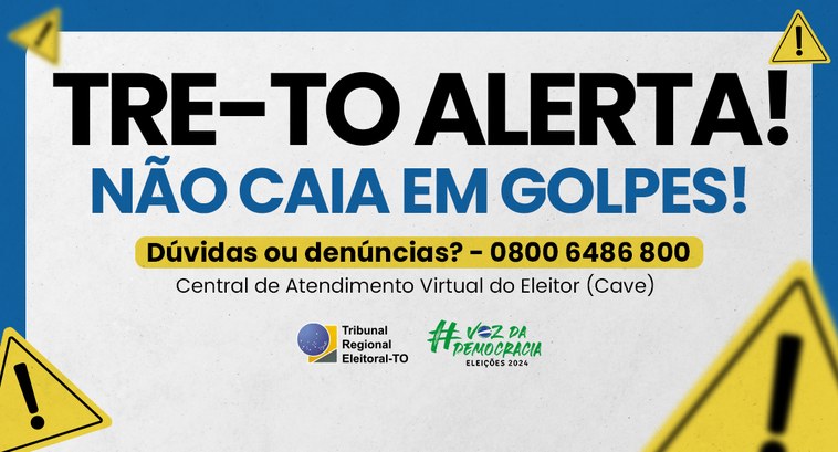 TRE-TO reforça alerta sobre golpes e orienta cidadãos sobre trabalho da Justiça Eleitoral A Justiça Eleitoral não cobra por serviços prestados e não pede atualização de dados a mesários ...