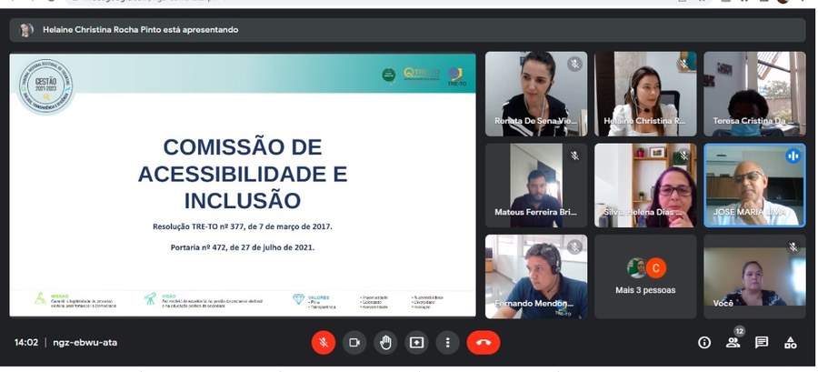 Imagem colorida da reunião realizada por videoconferência