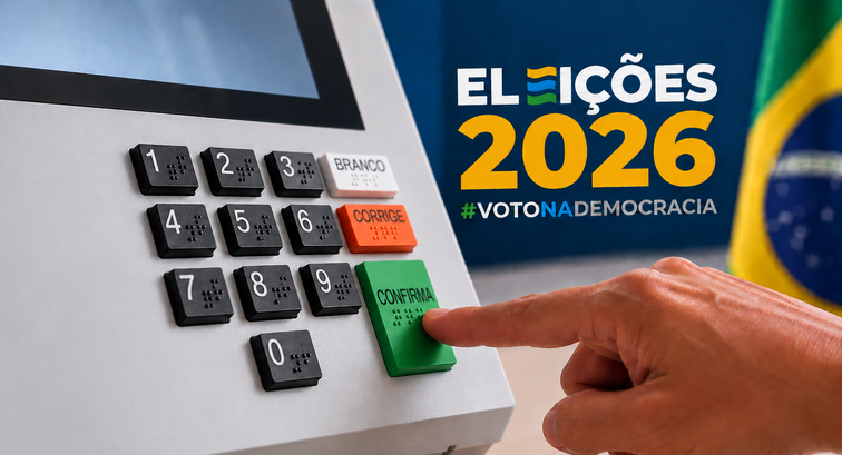 #ParaTodosVerem: Imagem em formato horizontal. À esquerda, aparece um close no teclado de uma ur...