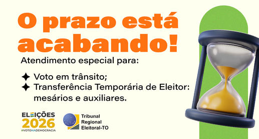A imagem apresenta uma peça gráfica institucional do TRE-TO sobre o encerramento do prazo para p...