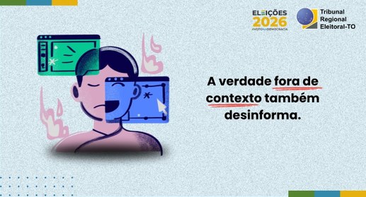 A imagem traz um card informativo do Tribunal Regional Eleitoral do Tocantins (TRE-TO) referente...