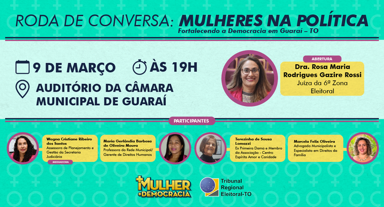 A imagem é um card institucional com fundo em tons de verde, decorado com símbolos que remetem à...