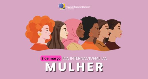 A imagem é um card institucional com fundo em tom rosado. Na parte superior aparece a identidade...